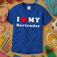 I Love My Bartender I Heart My Bartender Meaningful Gift Kids T-Shirt thumb 3