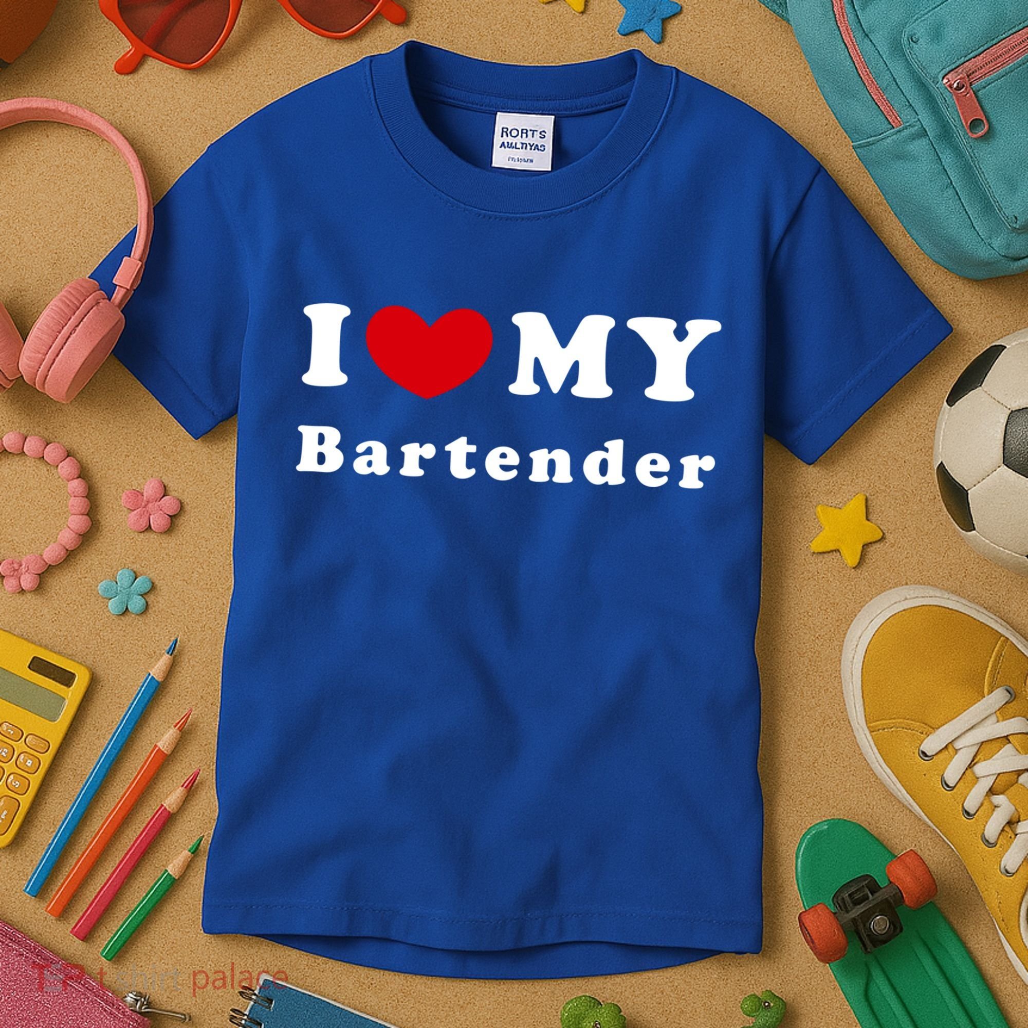I Love My Bartender I Heart My Bartender Meaningful Gift Kids T-Shirt