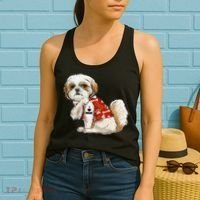 I Love Mom Tattoo Shih Tzu Mom Funny Mother's Day Gift Women's Tank Top thumb 2