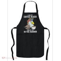 I Like My Coffee Black And My Tea In The Harbor Patriotic Apron thumb 0