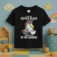 I Like My Coffee Black And My Tea In The Harbor Patriotic Toddler T-Shirt thumb 3