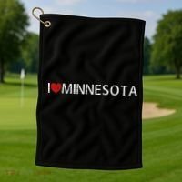 I Love Minnesota Golf Towel thumb 1