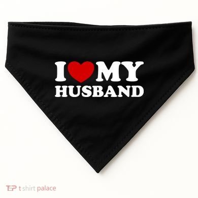 I Love My Husband USA-Made Doggie Bandana