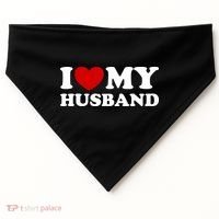 I Love My Husband USA-Made Doggie Bandana thumb 0