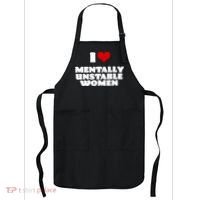 I Love Mentally Unstable Women Red Heart Funny Sarcastic Apron thumb 0