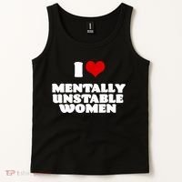 I Love Mentally Unstable Women Red Heart Funny Sarcastic Tank Top thumb 2