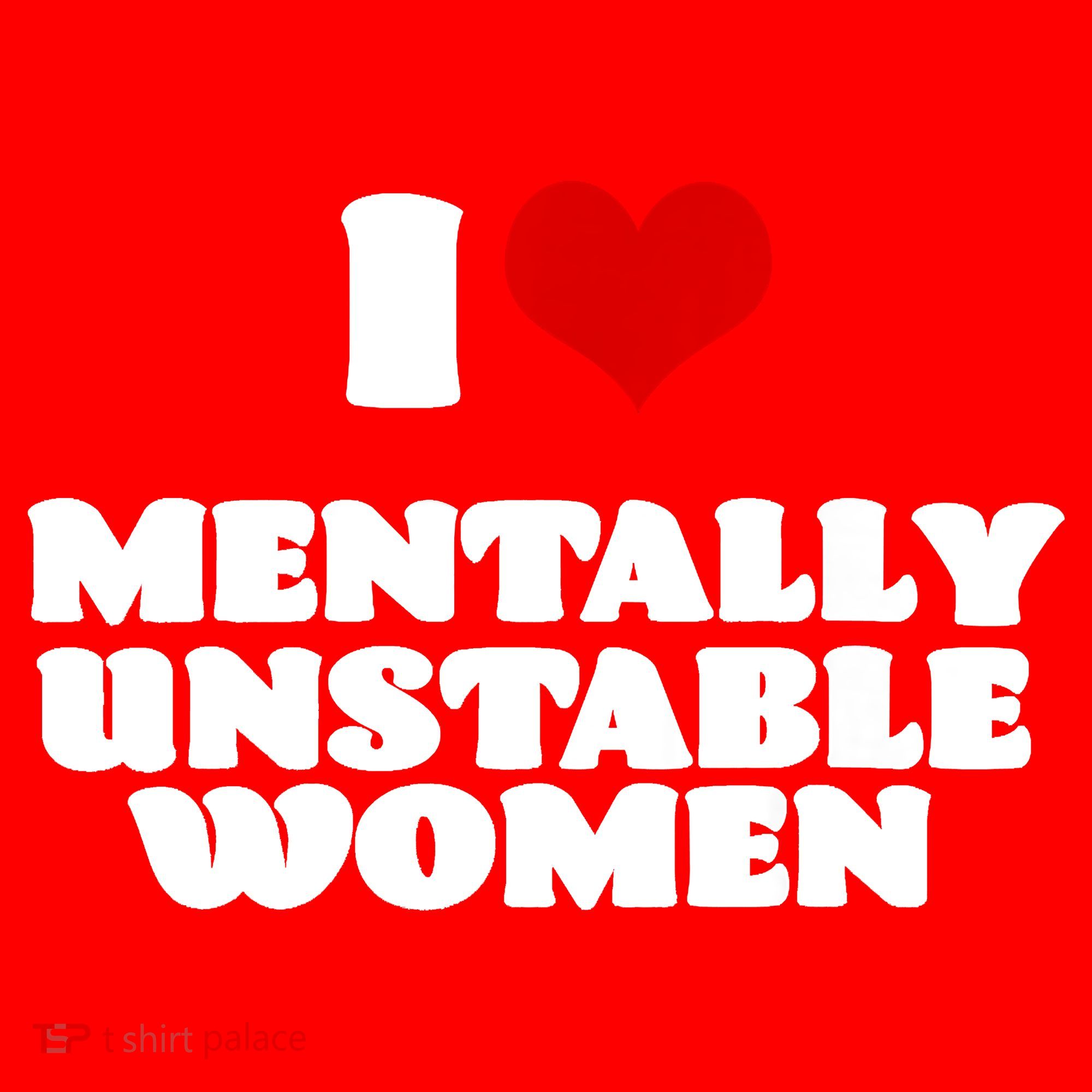 I Love Mentally Unstable Women Red Heart Funny Sarcastic Santa Hat