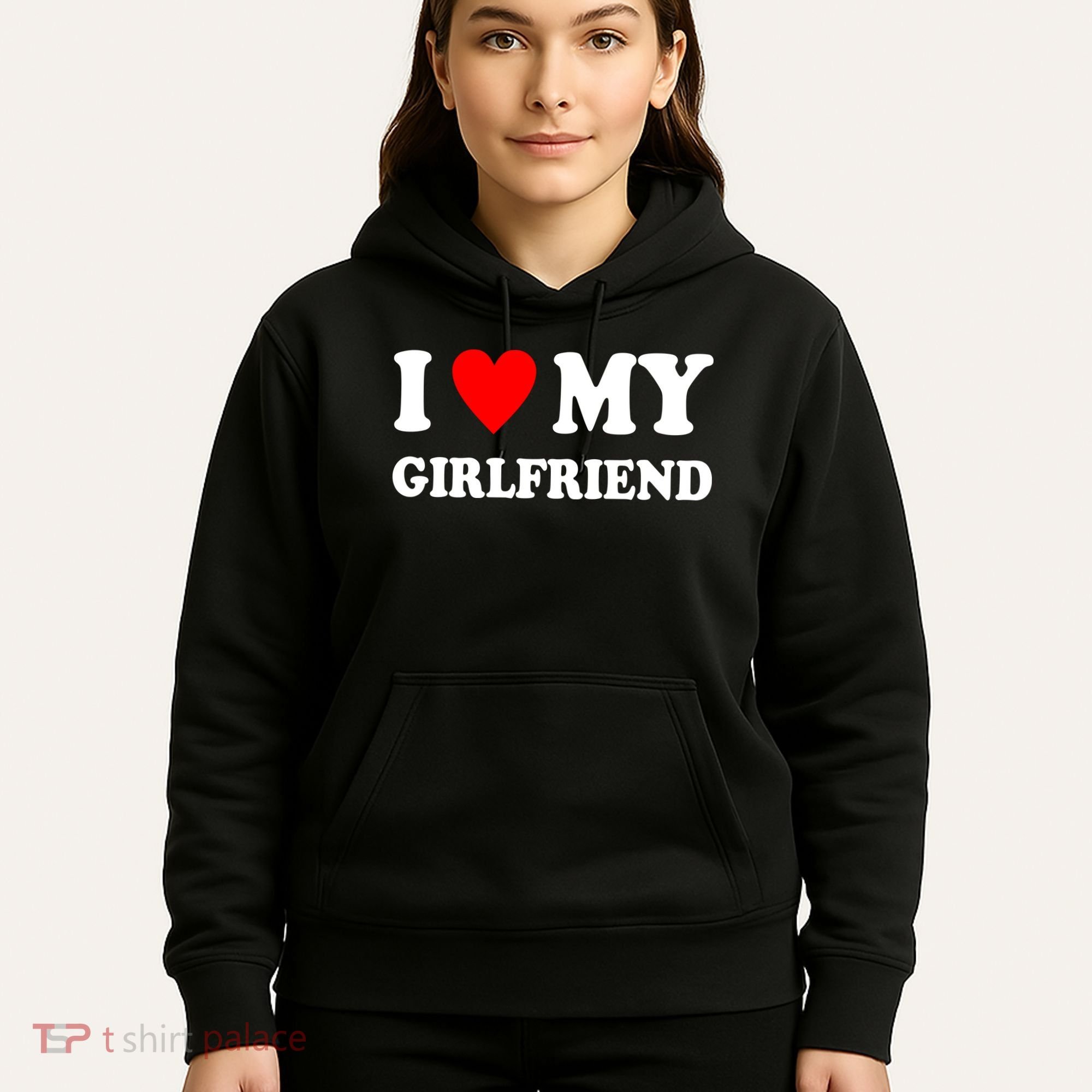 I Love My Girlfriend Heart Boyfriend Couples Hoodie