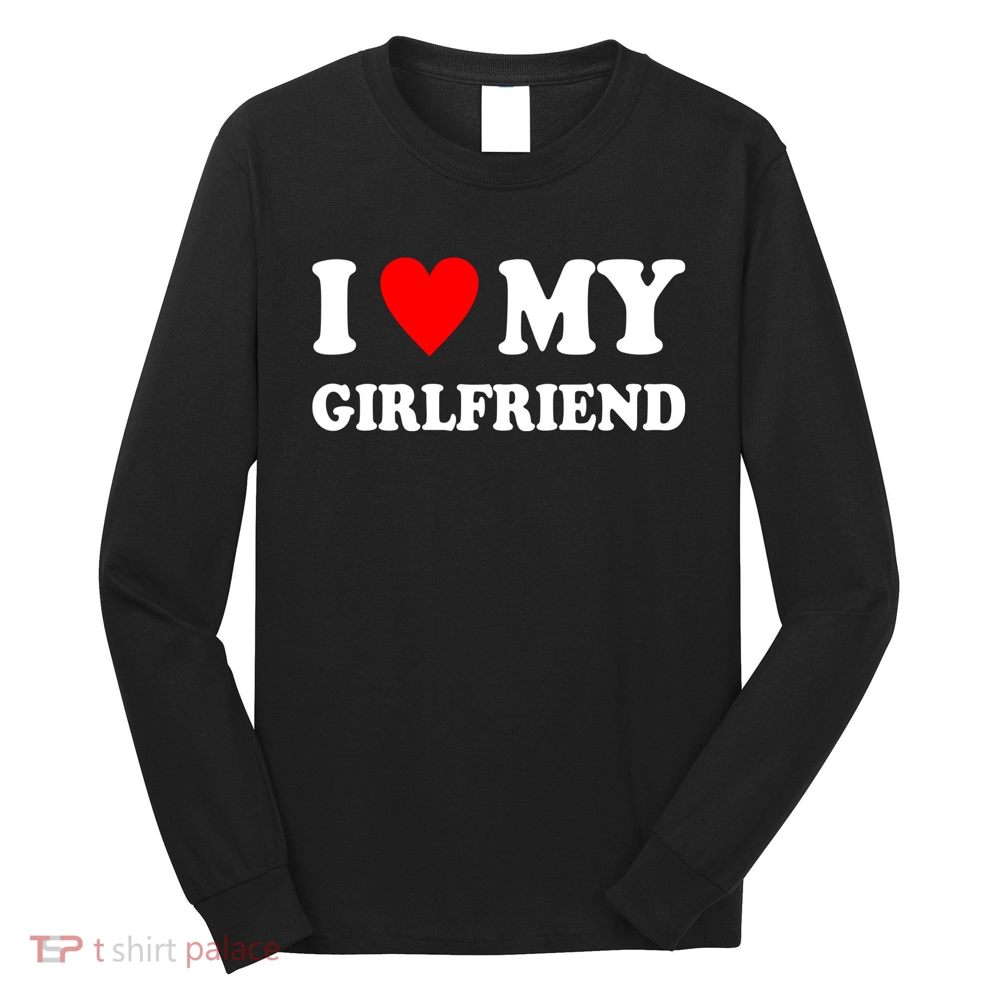 I Love My Girlfriend Heart Boyfriend Couples Long Sleeve Shirt