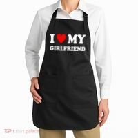 I Love My Girlfriend Heart Boyfriend Couples Apron thumb 2