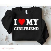 I Love My Girlfriend Heart Boyfriend Couples Sweatshirt thumb 2