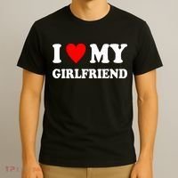I Love My Girlfriend Heart Boyfriend Couples T-Shirt thumb 3
