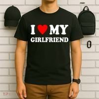 I Love My Girlfriend Heart Boyfriend Couples T-Shirt thumb 6