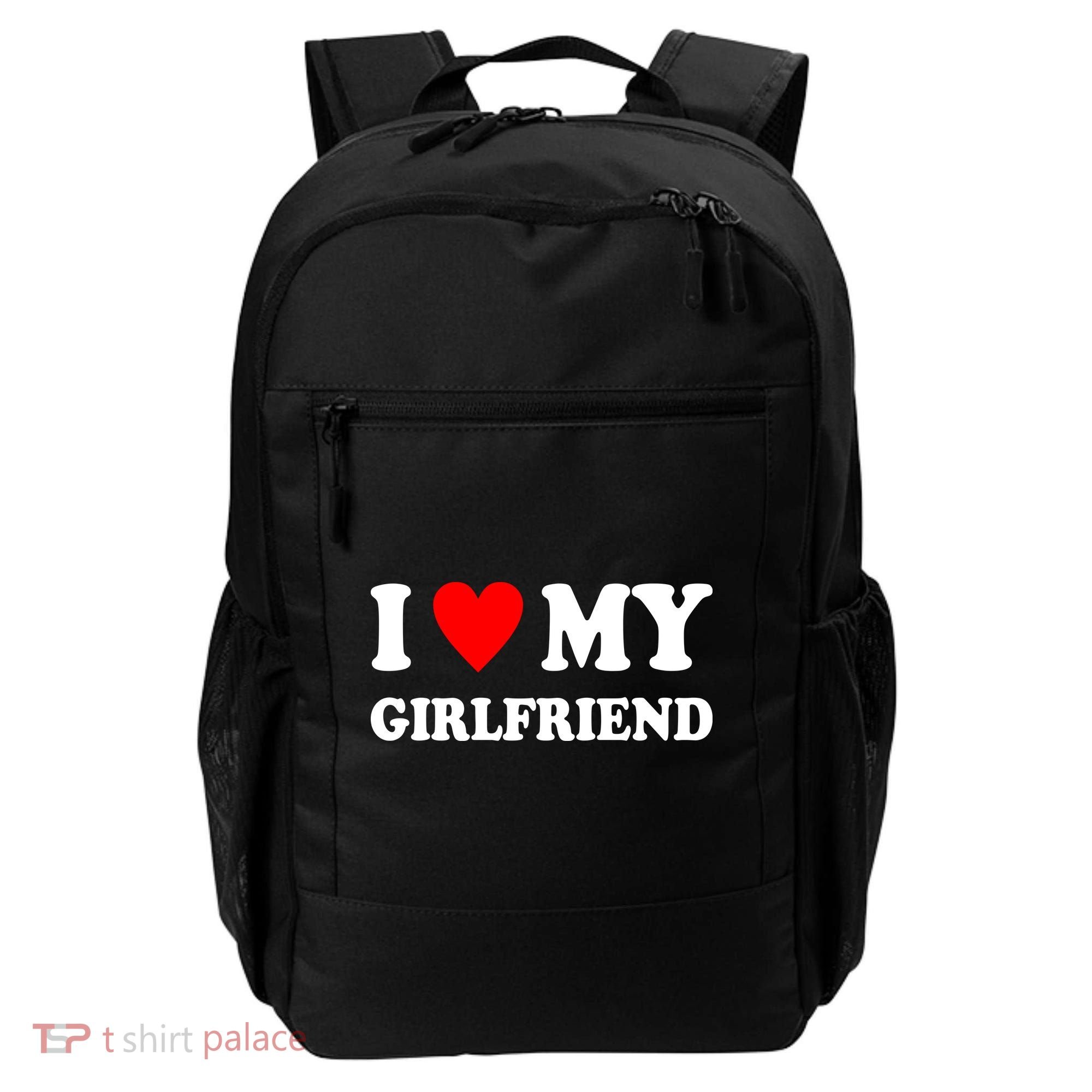 I Love My Girlfriend Heart Boyfriend Couples Backpack