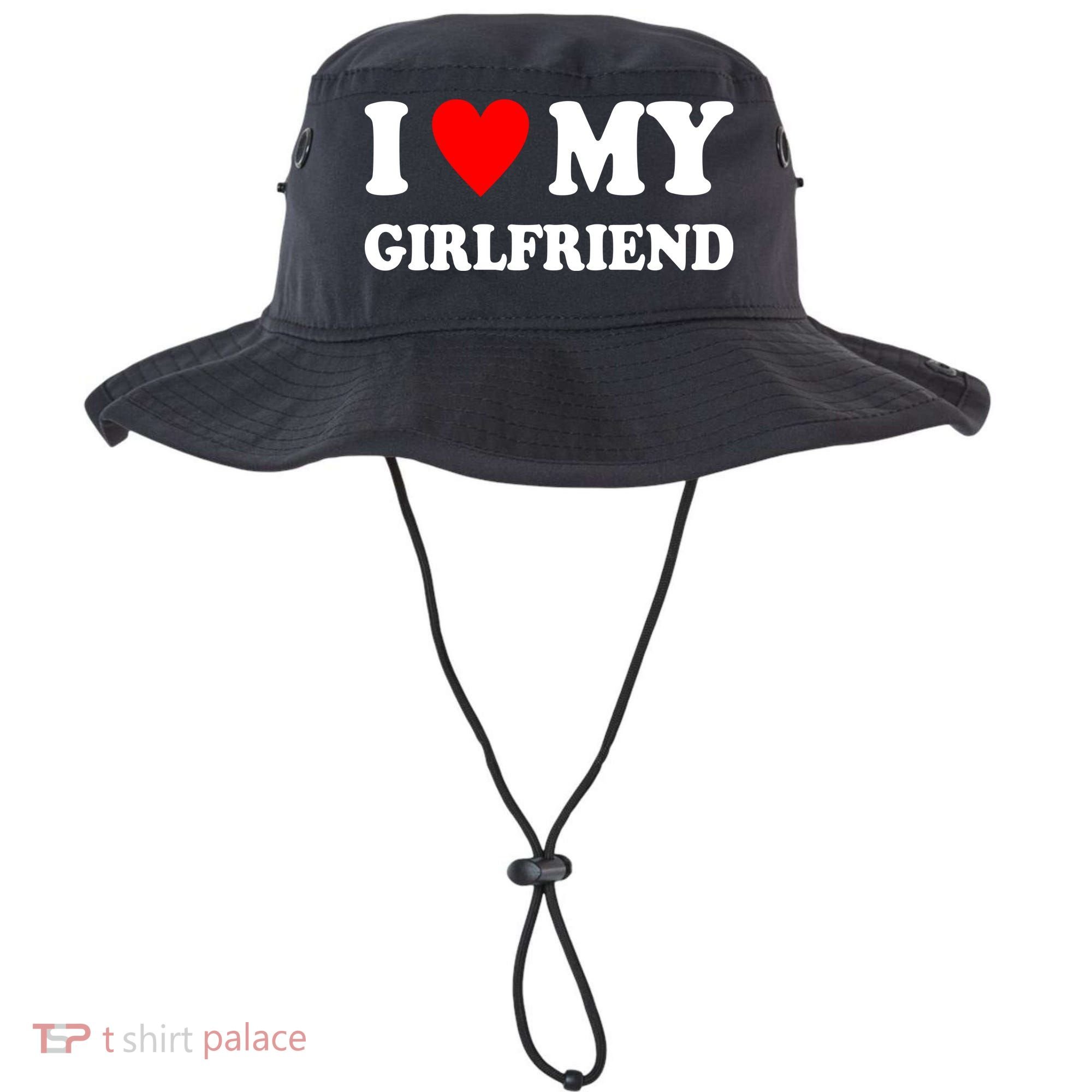 I Love My Girlfriend Heart Boyfriend Couples Bucket Hat