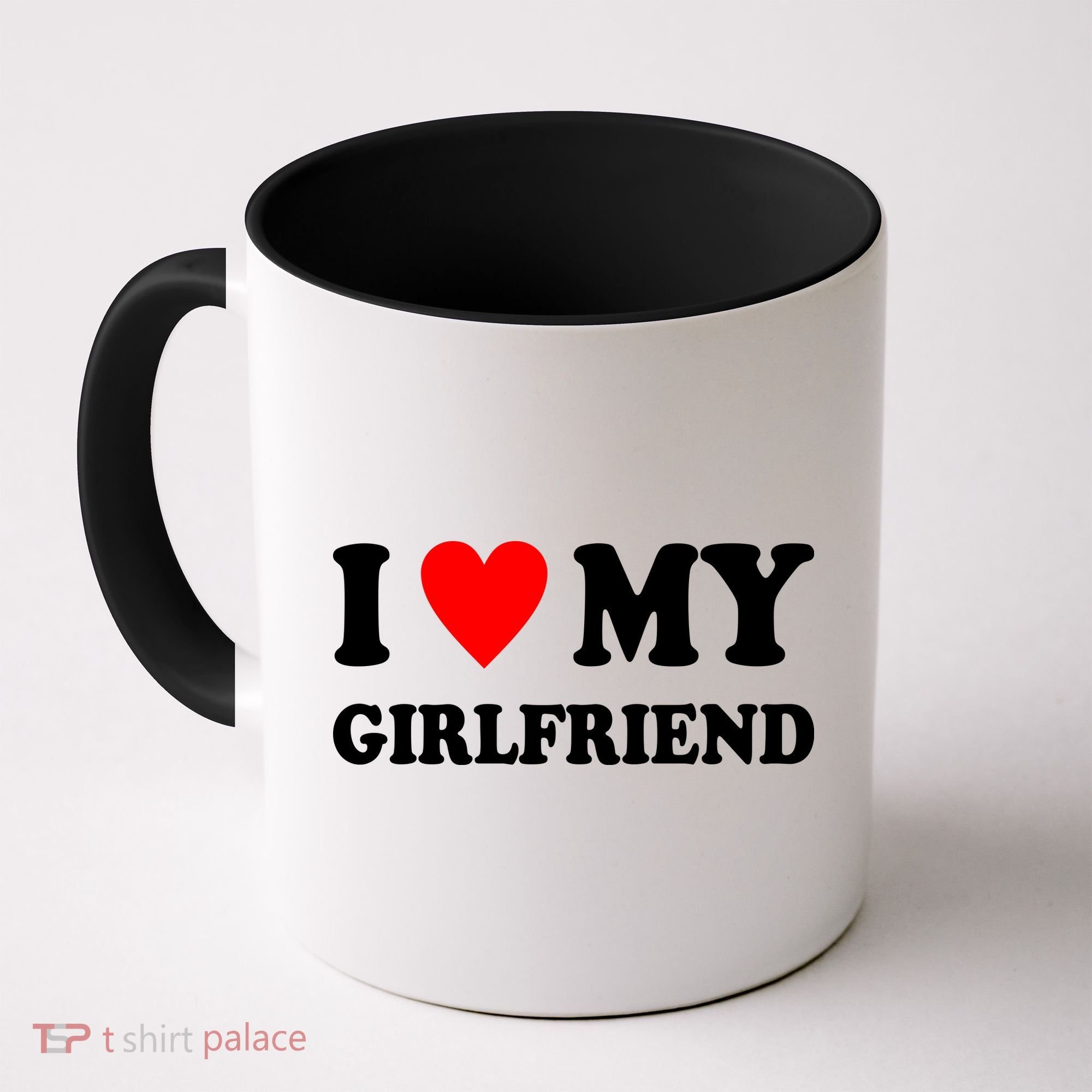 I Love My Girlfriend Heart Boyfriend Couples Coffee Mug