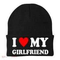 I Love My Girlfriend Heart Boyfriend Couples Beanie thumb 0