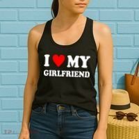 I Love My Girlfriend Heart Boyfriend Couples Women's Tank Top thumb 2