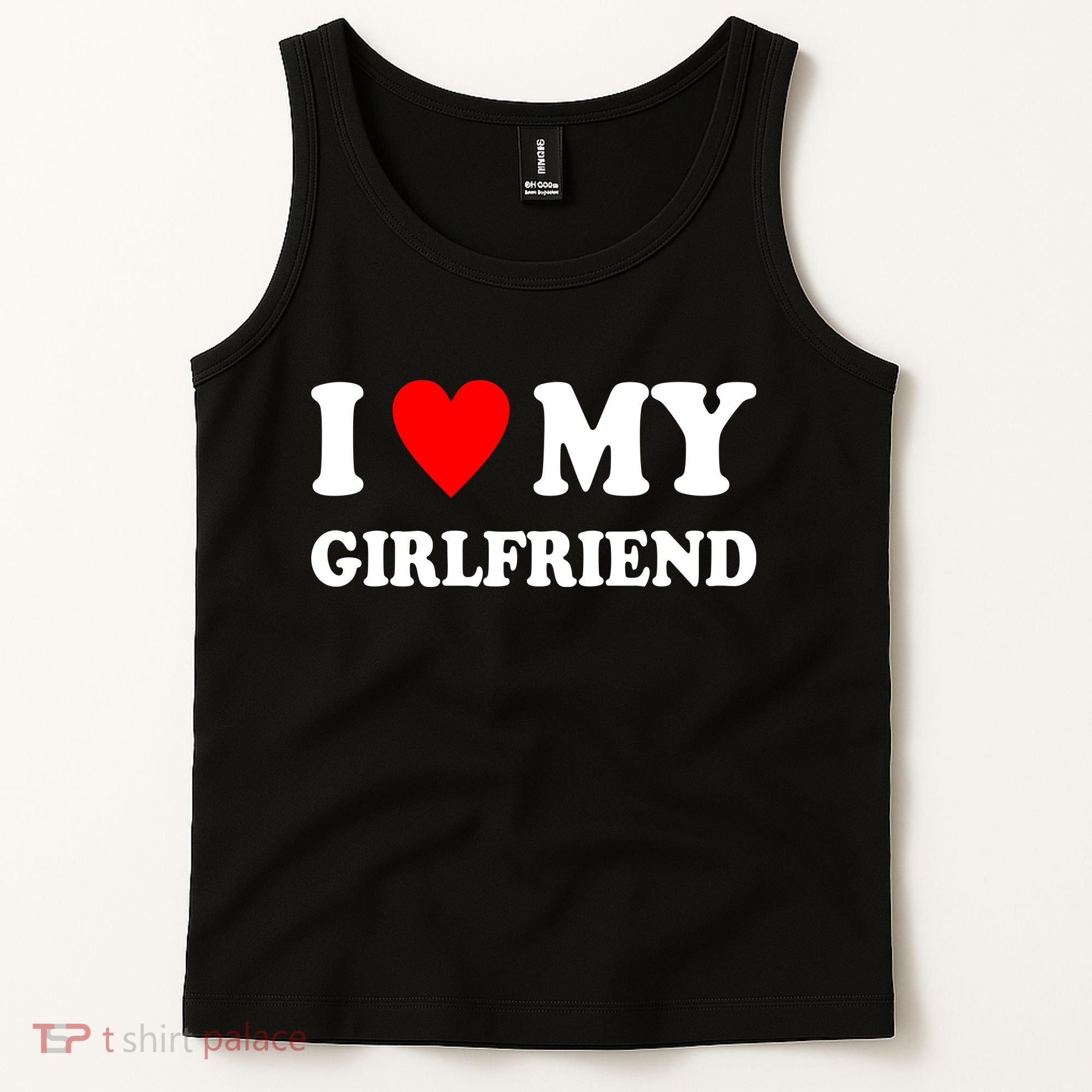 I Love My Girlfriend Heart Boyfriend Couples Tank Top