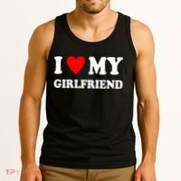 I Love My Girlfriend Heart Boyfriend Couples Tank Top thumb 3