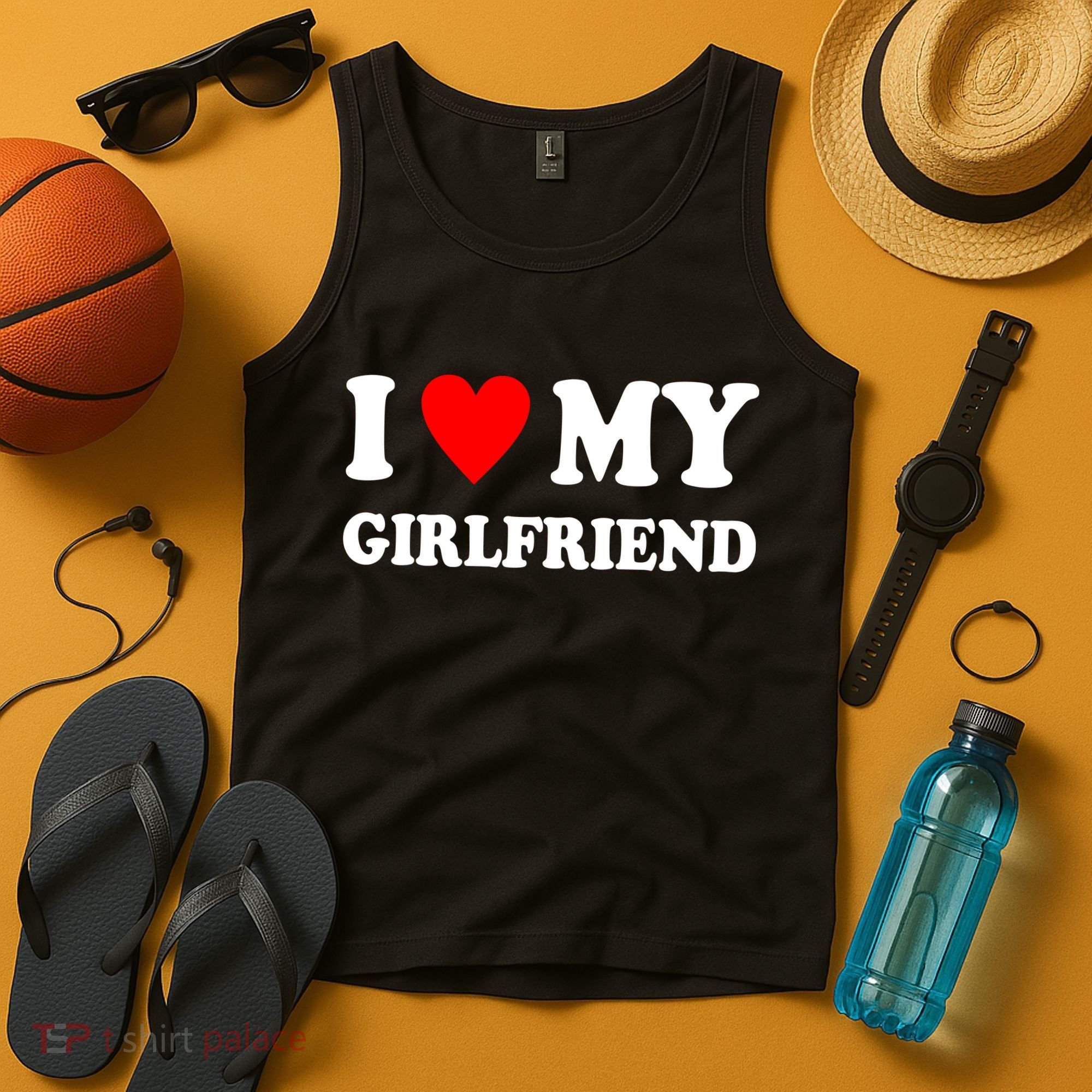 I Love My Girlfriend Heart Boyfriend Couples Tank Top