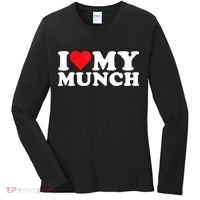 I Love My Munch I Heart My Munch For Munching Lover Women's Long Sleeve Shirt thumb 0