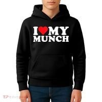 I Love My Munch I Heart My Munch For Munching Lover Kids Hoodie thumb 4