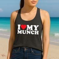 I Love My Munch I Heart My Munch For Munching Lover Women's Tank Top thumb 2