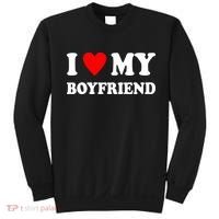 I Love My Boyfriend Heart Girlfriend Couples Sweatshirt thumb 0