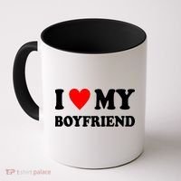 I Love My Boyfriend Heart Girlfriend Couples Coffee Mug thumb 0