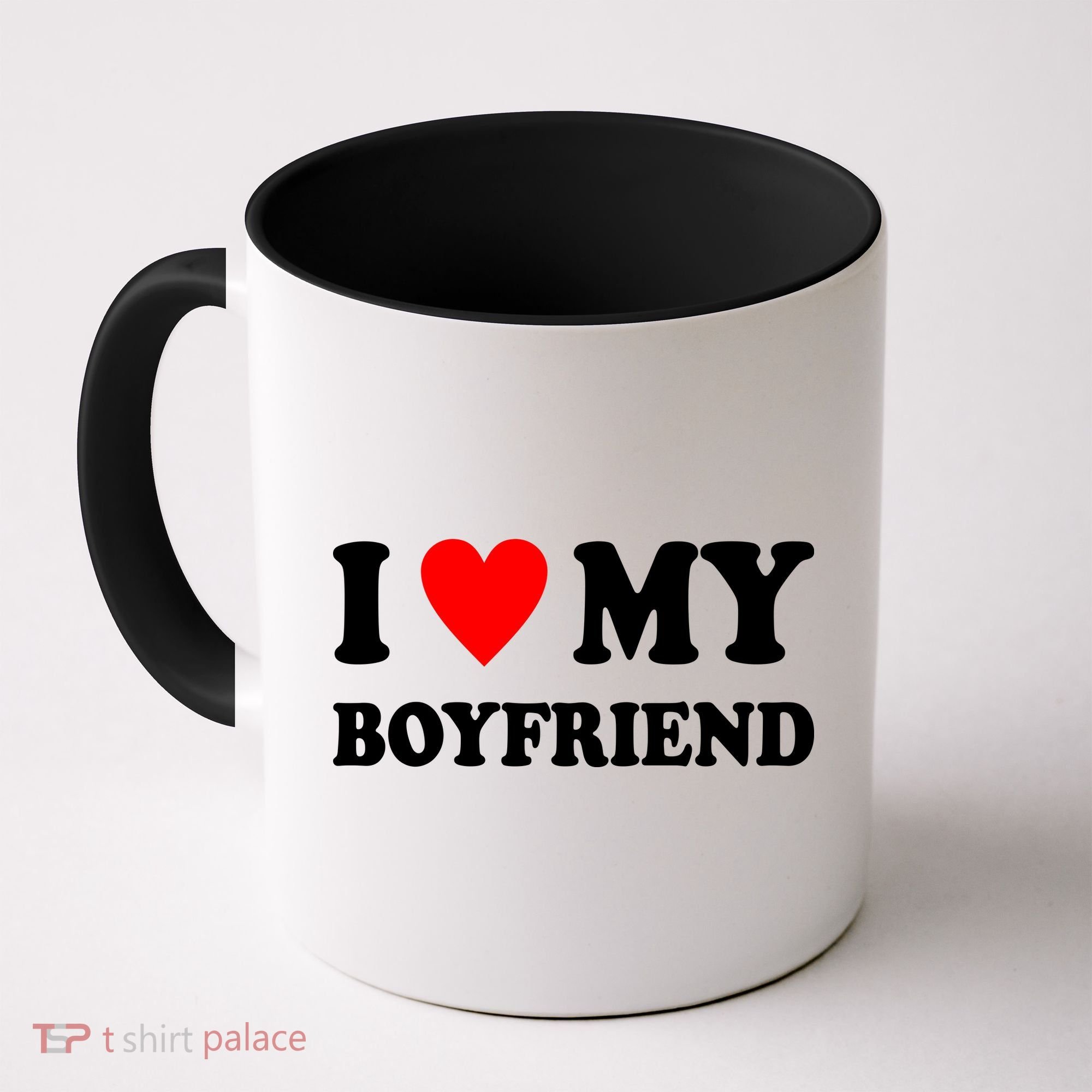 I Love My Boyfriend Heart Girlfriend Couples Coffee Mug