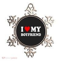 I Love My Boyfriend Heart Girlfriend Couples Ornament thumb 0