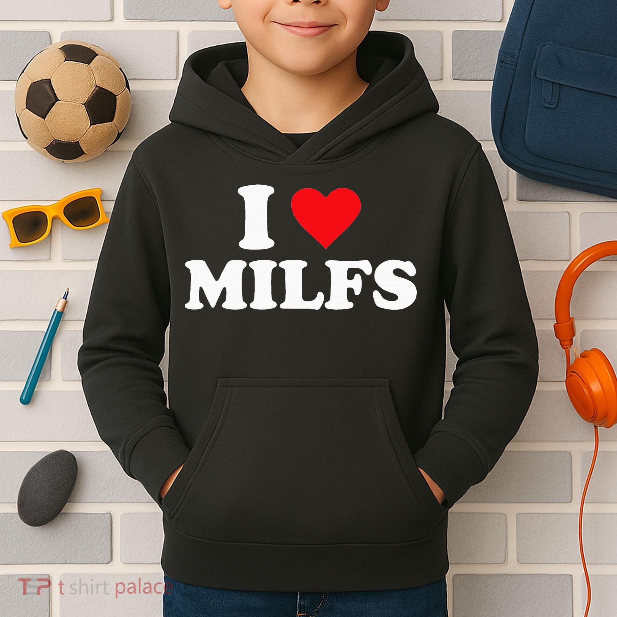 I Love Milfs Kids Hoodie
