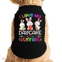I Love My Daycare Bunnies Teacher Easter Day Doggie Tank thumb 0