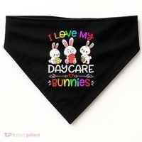 I Love My Daycare Bunnies Teacher Easter Day USA-Made Doggie Bandana thumb 0
