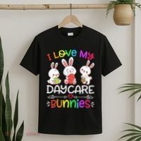 I Love My Daycare Bunnies Teacher Easter Day T-Shirt thumb 2