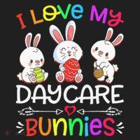 I Love My Daycare Bunnies Teacher Easter Day Beanie thumb 2