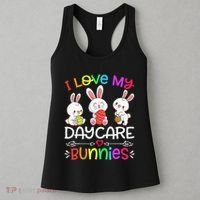 I Love My Daycare Bunnies Teacher Easter Day Women's Tank Top thumb 3