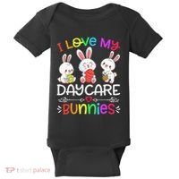 I Love My Daycare Bunnies Teacher Easter Day Baby Bodysuit thumb 0