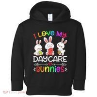I Love My Daycare Bunnies Teacher Easter Day Toddler Hoodie thumb 0