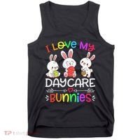 I Love My Daycare Bunnies Teacher Easter Day Tank Top thumb 0