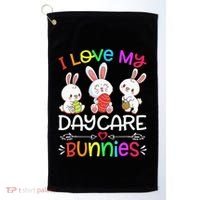 I Love My Daycare Bunnies Teacher Easter Day Golf Towel thumb 0
