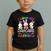 I Love My Daycare Bunnies Teacher Easter Day Toddler T-Shirt thumb 2