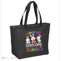 I Love My Daycare Bunnies Teacher Easter Day Tote Bag thumb 2