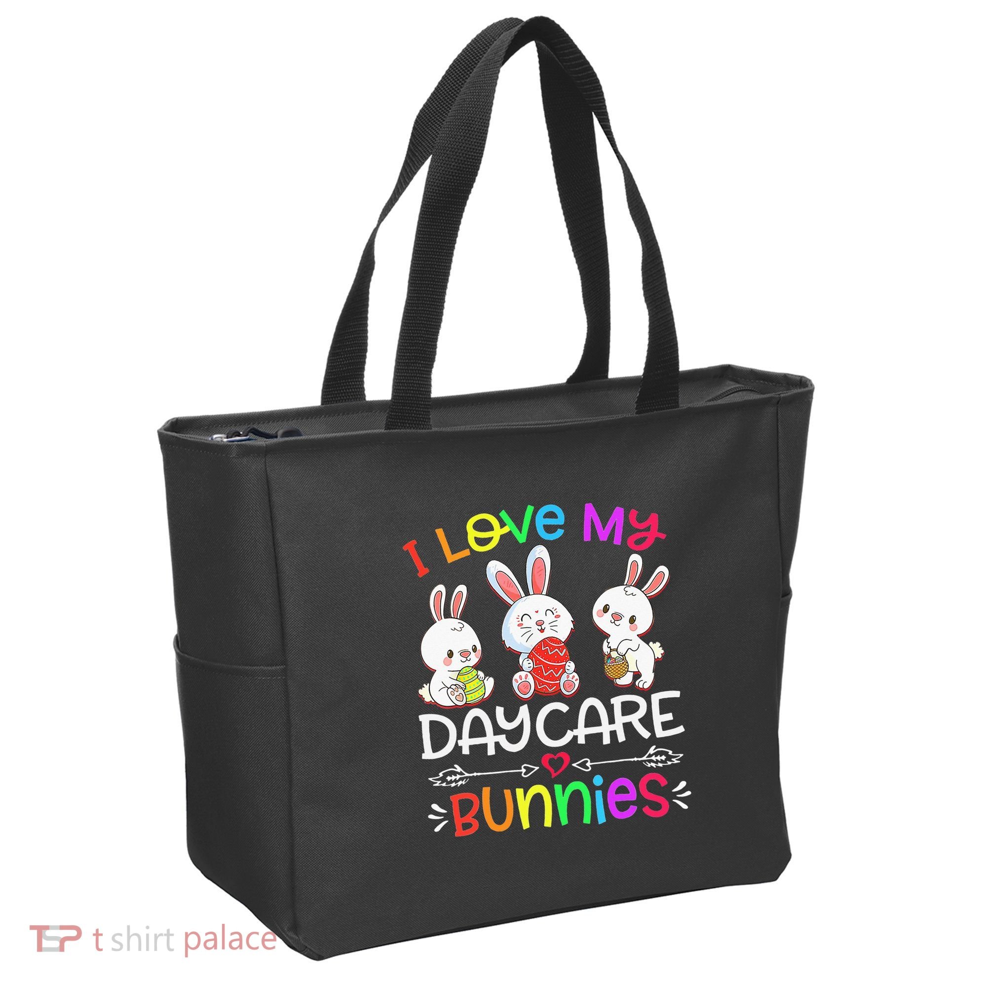 I Love My Daycare Bunnies Teacher Easter Day Tote Bag