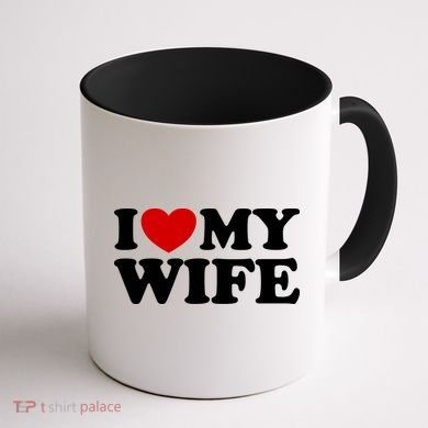 I Love My Wife Coffee Mug back