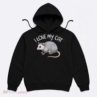 I Love My Cat Opossum Hoodie thumb 0