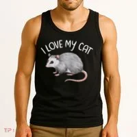 I Love My Cat Opossum Tank Top thumb 3
