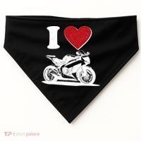 I Love Motorcycles USA-Made Doggie Bandana thumb 0