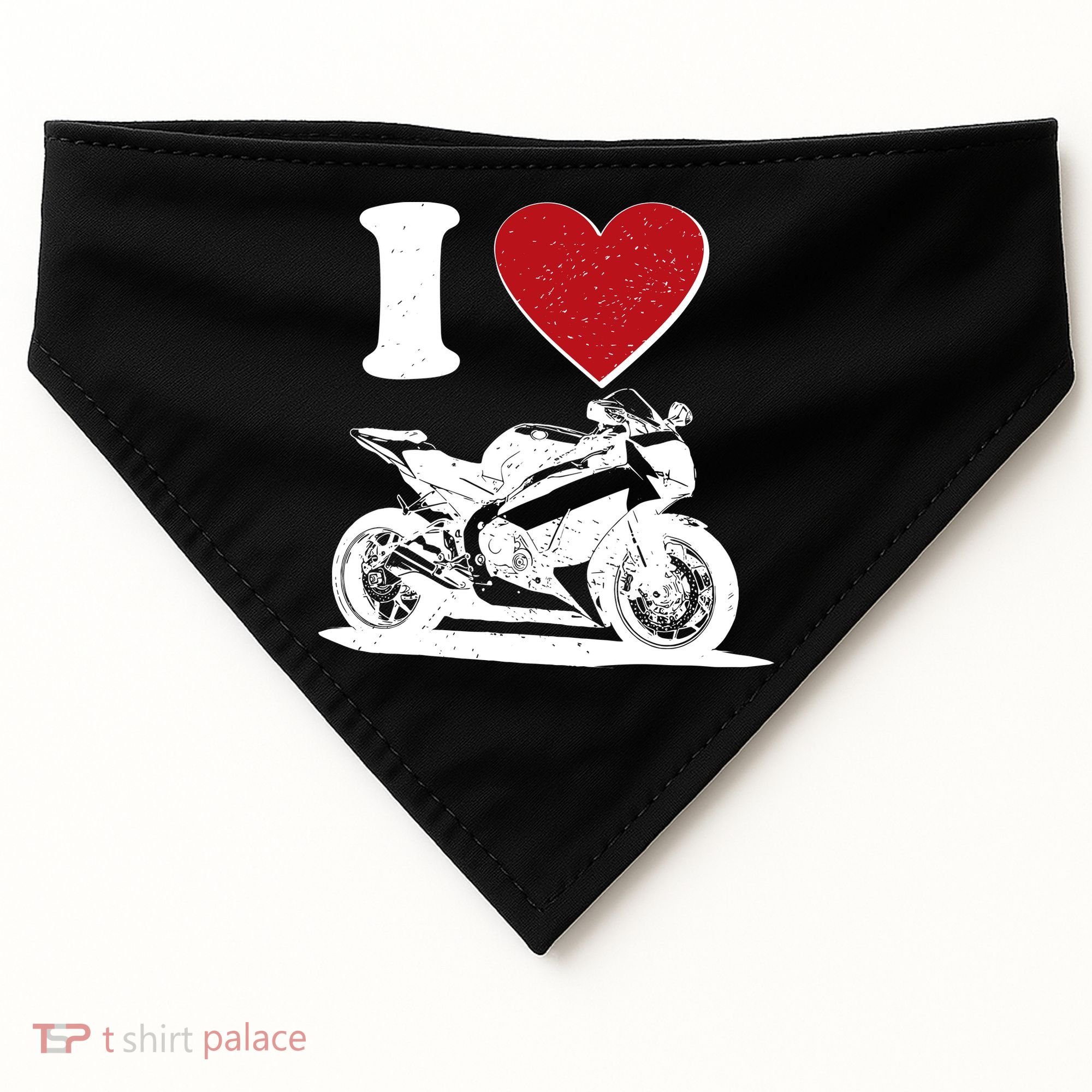 I Love Motorcycles USA-Made Doggie Bandana